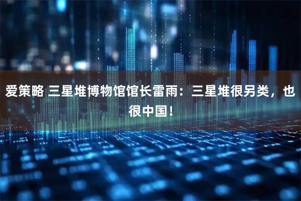 爱策略 三星堆博物馆馆长雷雨：三星堆很另类，也很中国！